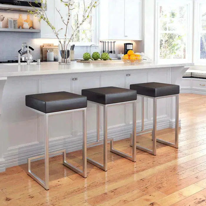 Darwen Barstool (Set of 2) Black Bar Stools LOOMLAN By Zuo Modern