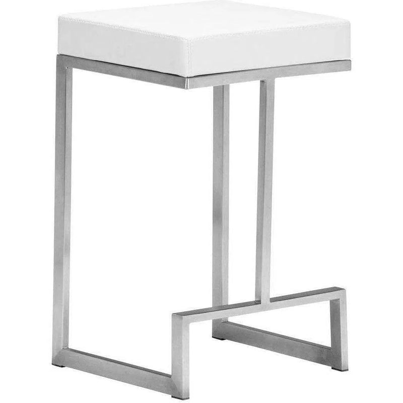 Darwen Counter Stool (Set of 2) White Counter Stools LOOMLAN By Zuo Modern