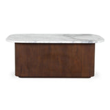 Dash White Marble and Wood Rectangular Coffee Table Coffee Tables LOOMLAN By Moe's Home