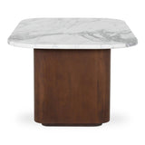 Dash White Marble and Wood Square Accent Table Side Tables LOOMLAN By Moe's Home