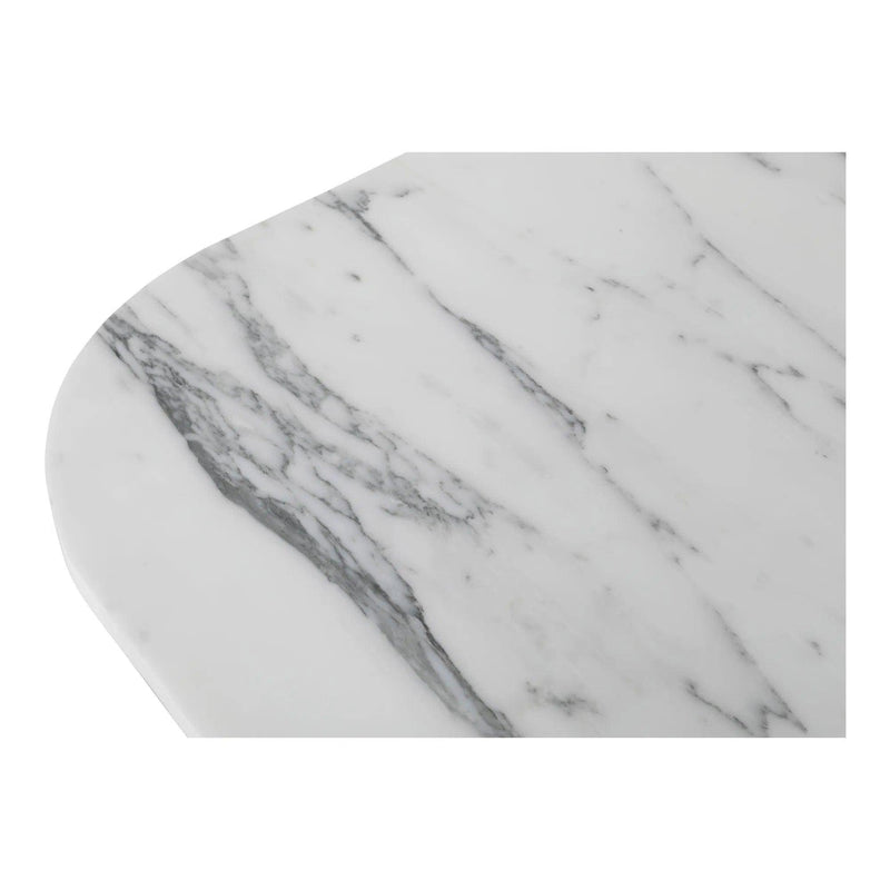 Dash White Marble and Wood Square Accent Table Side Tables LOOMLAN By Moe's Home