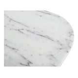 Dash White Marble and Wood Square Accent Table Side Tables LOOMLAN By Moe's Home