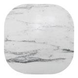 Dash White Marble and Wood Square Accent Table Side Tables LOOMLAN By Moe's Home