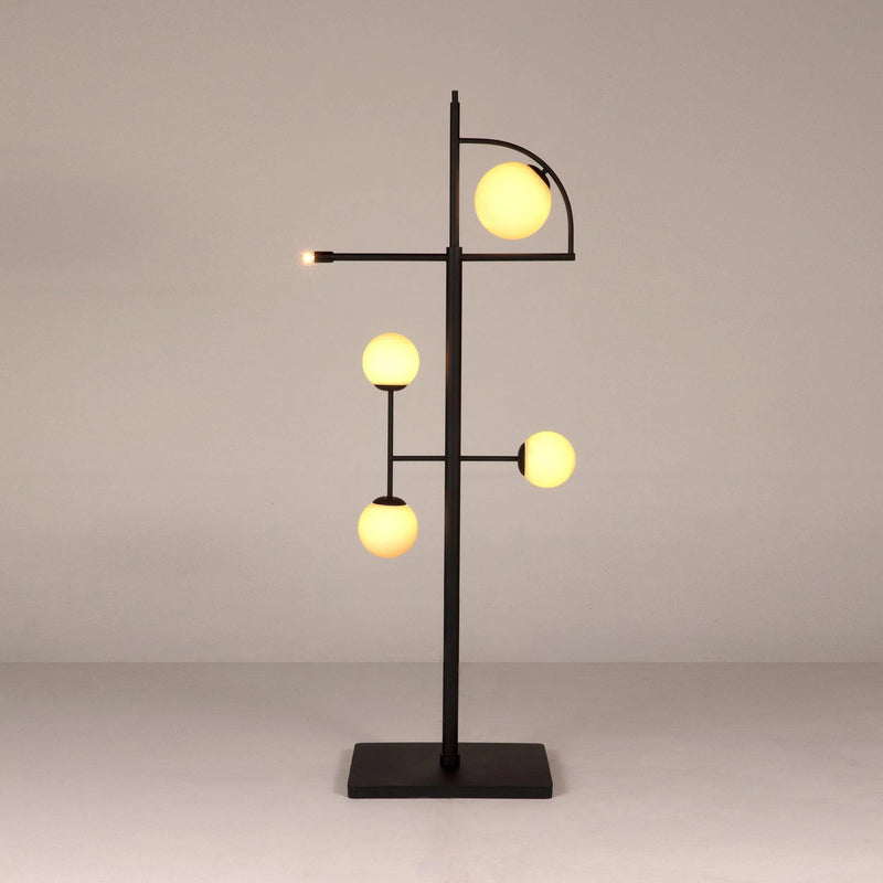 Dasha Steel and Frosted Globe Floor Lamp Floor Lamps LOOMLAN By Noir