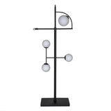 Dasha Steel and Frosted Globe Floor Lamp Floor Lamps LOOMLAN By Noir