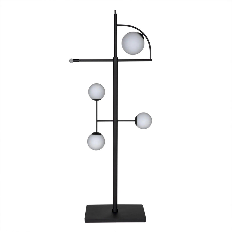 Dasha Steel and Frosted Globe Floor Lamp Floor Lamps LOOMLAN By Noir