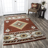 Daus Rust Round Area Rugs For Dining Room Area Rugs LOOMLAN By LOOMLAN