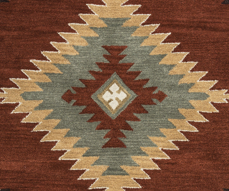 Daus Rust Round Area Rugs For Dining Room Area Rugs LOOMLAN By LOOMLAN
