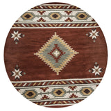 Daus Rust Round Area Rugs For Dining Room Area Rugs LOOMLAN By LOOMLAN