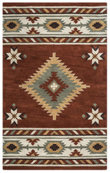 Daus Rust Round Area Rugs For Dining Room Area Rugs LOOMLAN By LOOMLAN