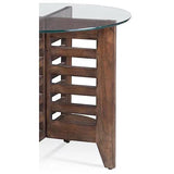 Davi Wood and Clear Glass Brown Round End Table Side Tables LOOMLAN By Bassett Mirror