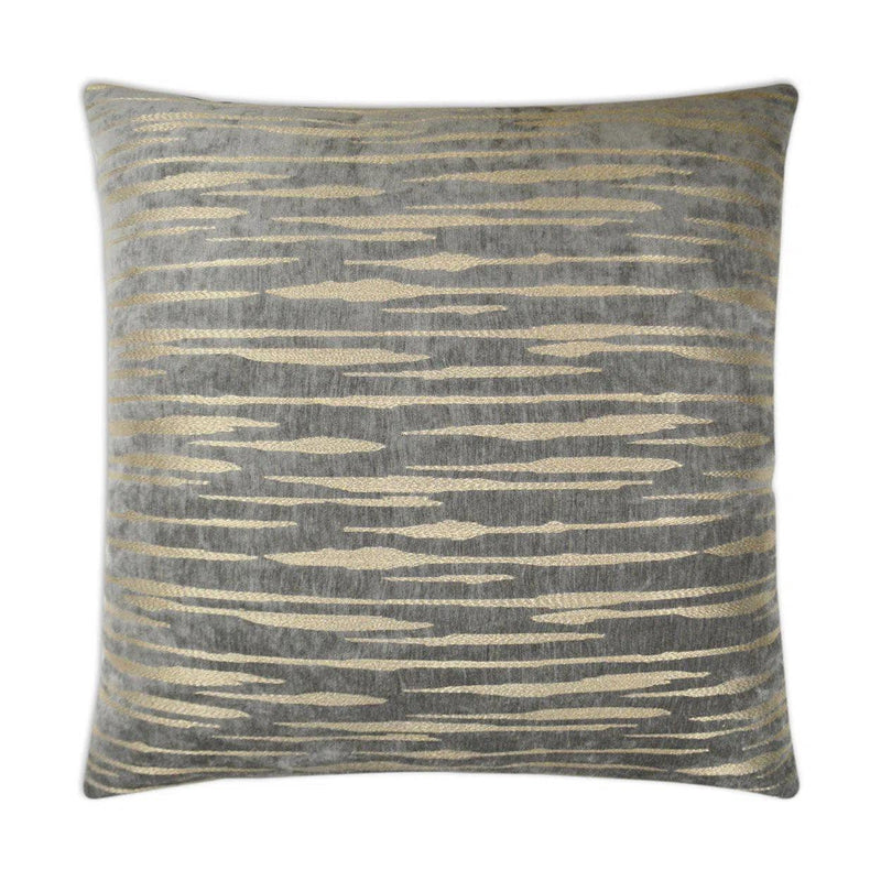 Davos Smoke Grey Throw Pillow With Insert Throw Pillows LOOMLAN By D.V. Kap