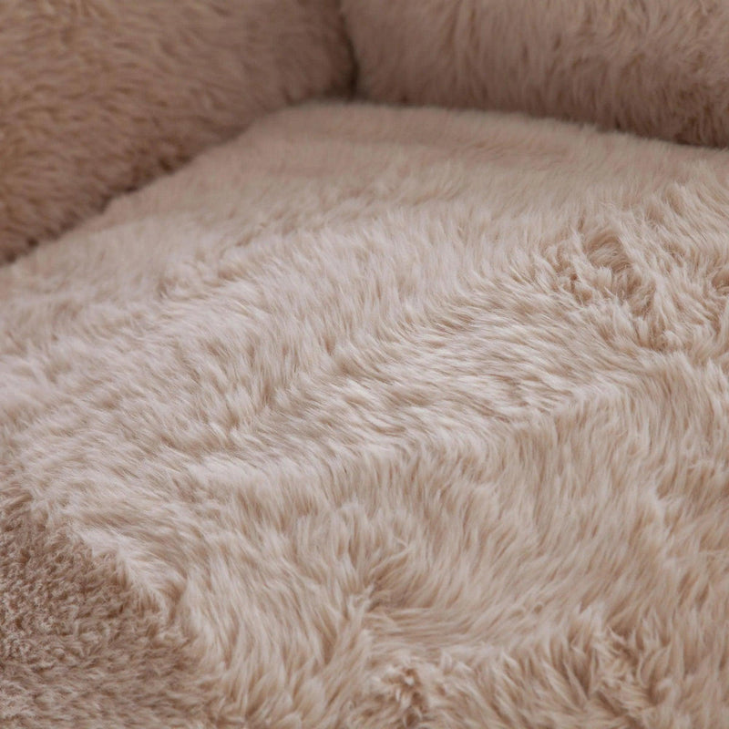 Dawson Yak Sand Natural Faux Fur Armless Accent Chair Club Chairs LOOMLAN By Diamond Sofa