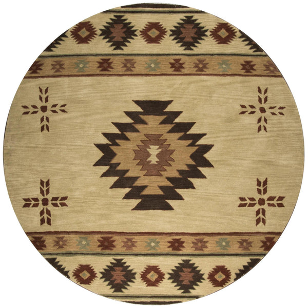 Daxy Khaki Round Area Rugs For Dining Room Area Rugs LOOMLAN By LOOMLAN