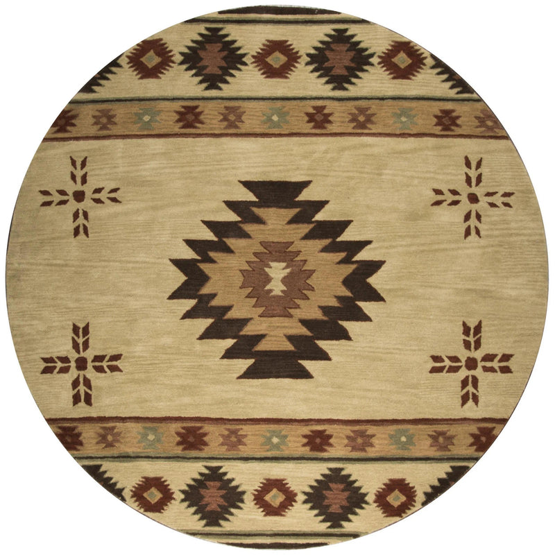 Daxy Khaki Round Area Rugs For Dining Room Area Rugs LOOMLAN By LOOMLAN