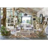 Daybed Sofa Carved White Washed Wood with Throw Pillows Sofas & Loveseats LOOMLAN By LOOMLAN