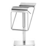 Dazzer Barstool Brushed Stainless Steel Bar Stools LOOMLAN By Zuo Modern