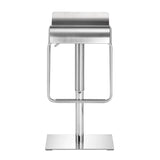 Dazzer Barstool Brushed Stainless Steel Bar Stools LOOMLAN By Zuo Modern