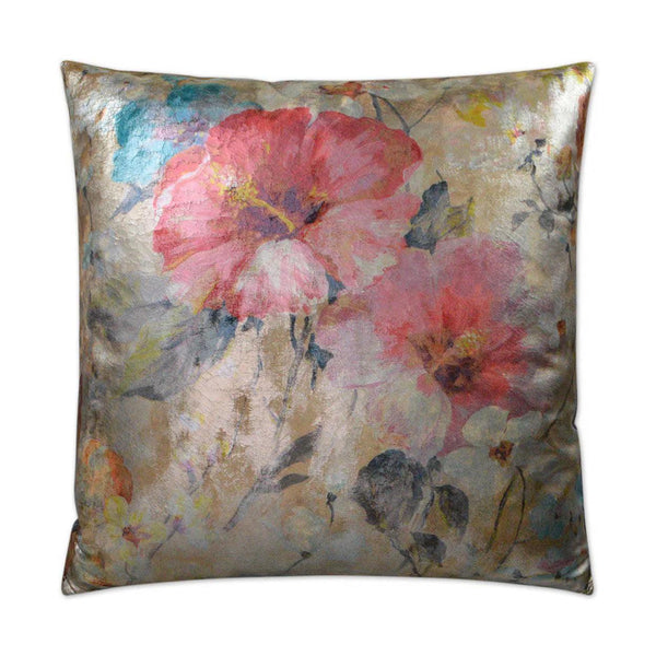 Dazzling Rose Gold Multi Color Throw Pillow With Insert Throw Pillows LOOMLAN By D.V. Kap