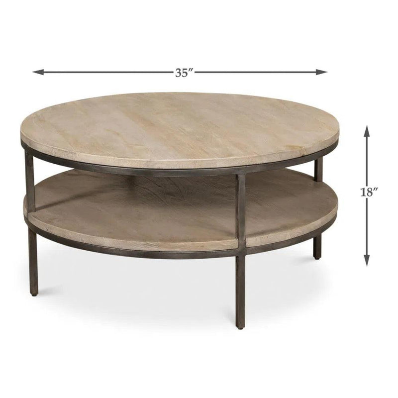 De Stiol Coffee Table Round With Storage Shelf Coffee Tables LOOMLAN By Sarreid