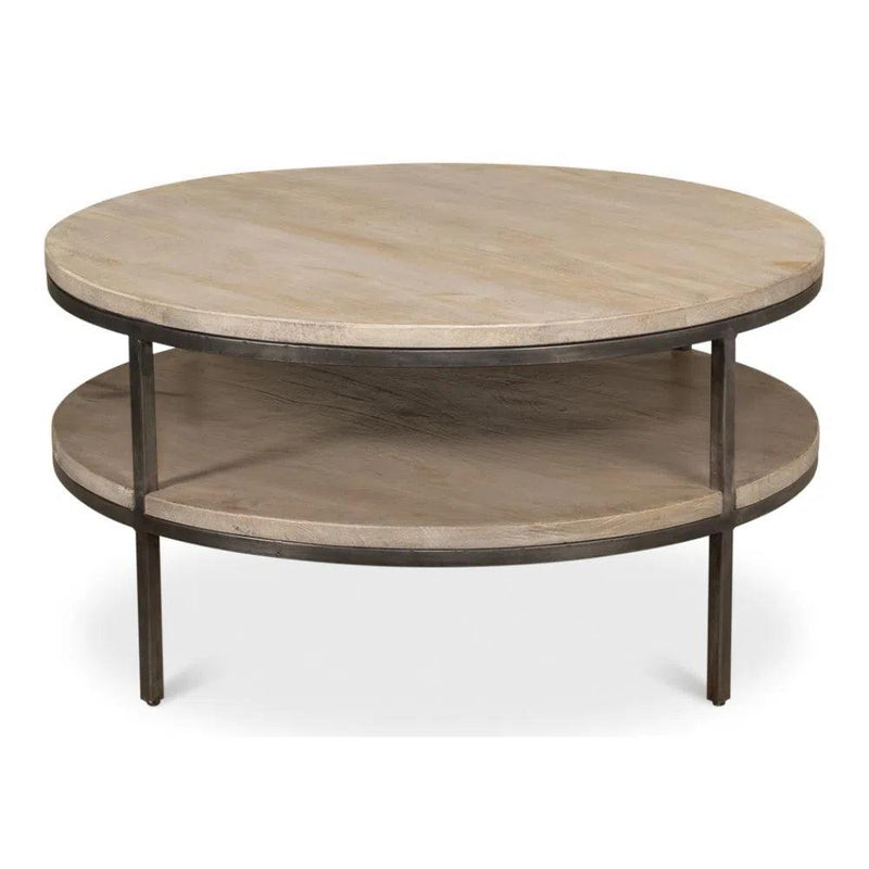 De Stiol Coffee Table Round With Storage Shelf Coffee Tables LOOMLAN By Sarreid