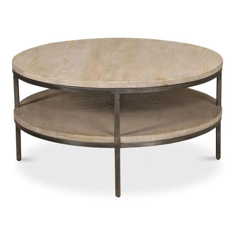 De Stiol Coffee Table Round With Storage Shelf Coffee Tables LOOMLAN By Sarreid