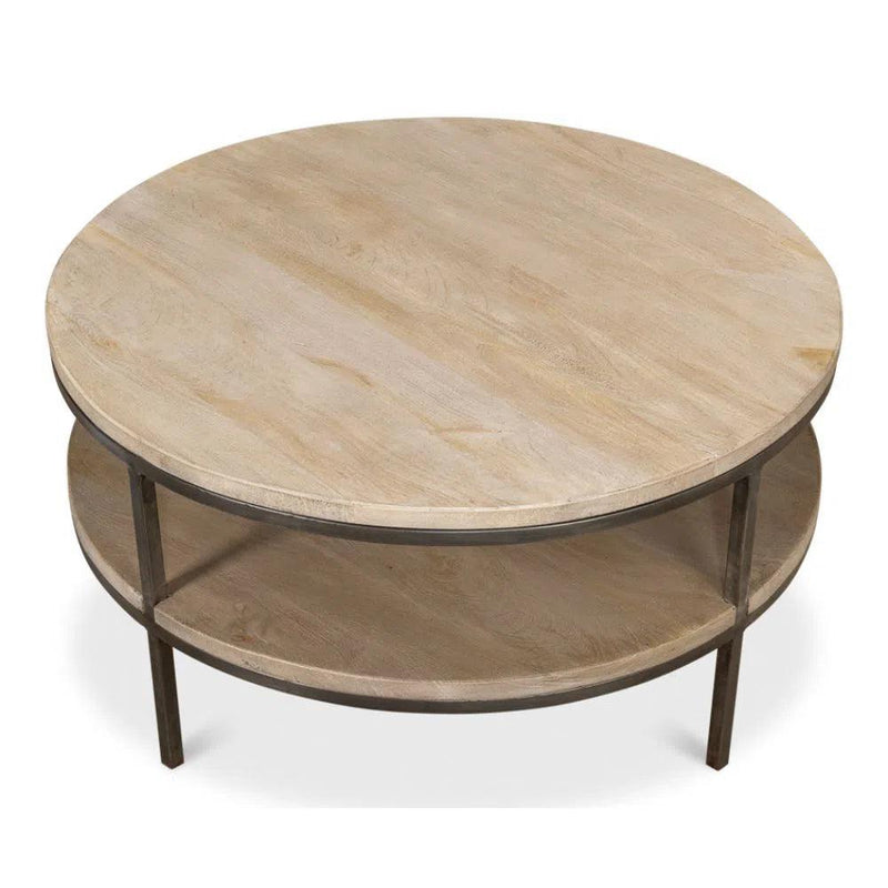 De Stiol Coffee Table Round With Storage Shelf Coffee Tables LOOMLAN By Sarreid