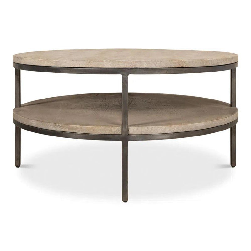 De Stiol Coffee Table Round With Storage Shelf Coffee Tables LOOMLAN By Sarreid