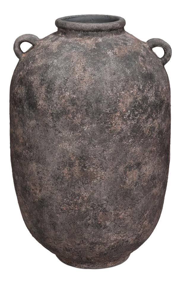De Velde Pottery Grey Decorative Pot Outdoor Accessories LOOMLAN By Sarreid