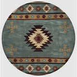 Deal Gray Blue Round Area Rugs For Dining Room Area Rugs LOOMLAN By LOOMLAN