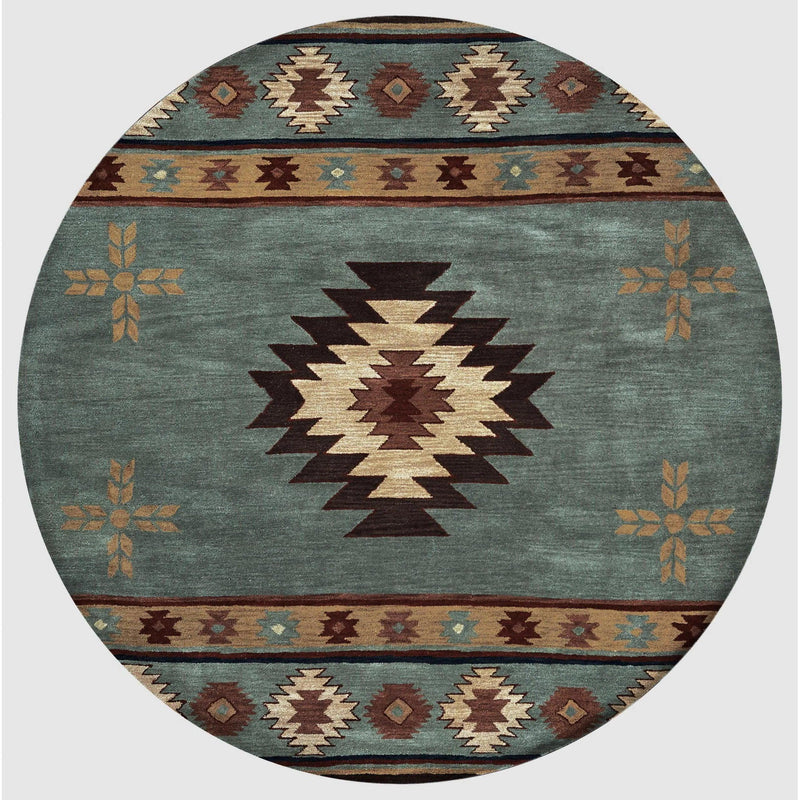 Deal Gray Blue Round Area Rugs For Dining Room Area Rugs LOOMLAN By LOOMLAN