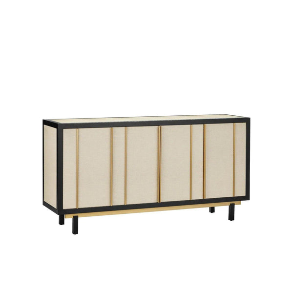 Deanna Wood and Raffia Ivory Credenza Sideboards LOOMLAN By Currey & Co