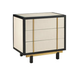 Deanna Wood and Raffia Ivory Nightstand Nightstands LOOMLAN By Currey & Co