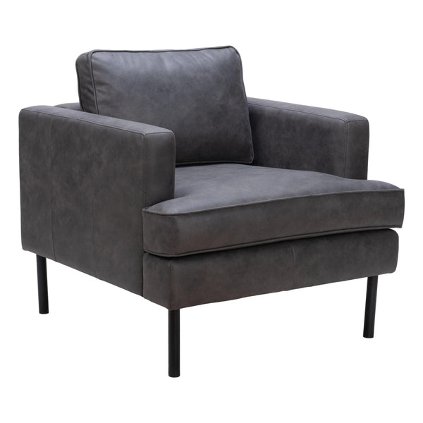 Decade Armchair Vintage Gray Club Chairs LOOMLAN By Zuo Modern