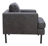 Decade Armchair Vintage Gray Club Chairs LOOMLAN By Zuo Modern