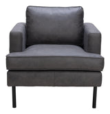 Decade Armchair Vintage Gray Club Chairs LOOMLAN By Zuo Modern