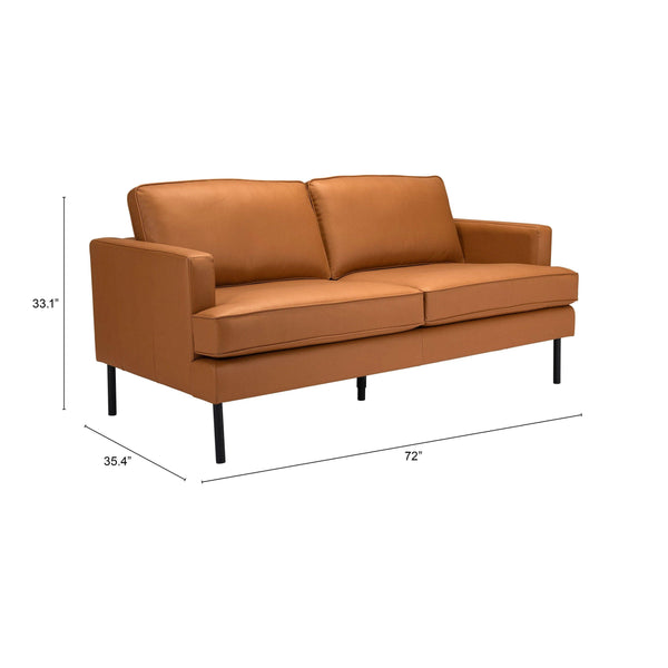 Decade Sofa Brown Sofas & Loveseats LOOMLAN By Zuo Modern