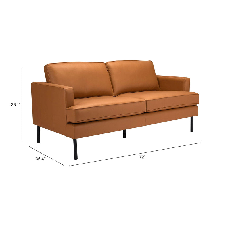 Decade Sofa Brown Sofas & Loveseats LOOMLAN By Zuo Modern