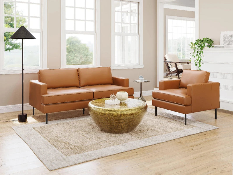 Decade Sofa Brown Sofas & Loveseats LOOMLAN By Zuo Modern