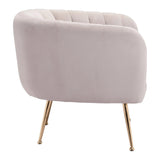 Deco Accent Chair Beige & Gold Accent Chairs LOOMLAN By Zuo Modern