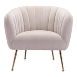 Deco Accent Chair Beige & Gold Accent Chairs LOOMLAN By Zuo Modern