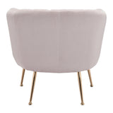 Deco Accent Chair Beige & Gold Accent Chairs LOOMLAN By Zuo Modern