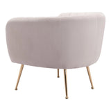 Deco Accent Chair Beige & Gold Accent Chairs LOOMLAN By Zuo Modern