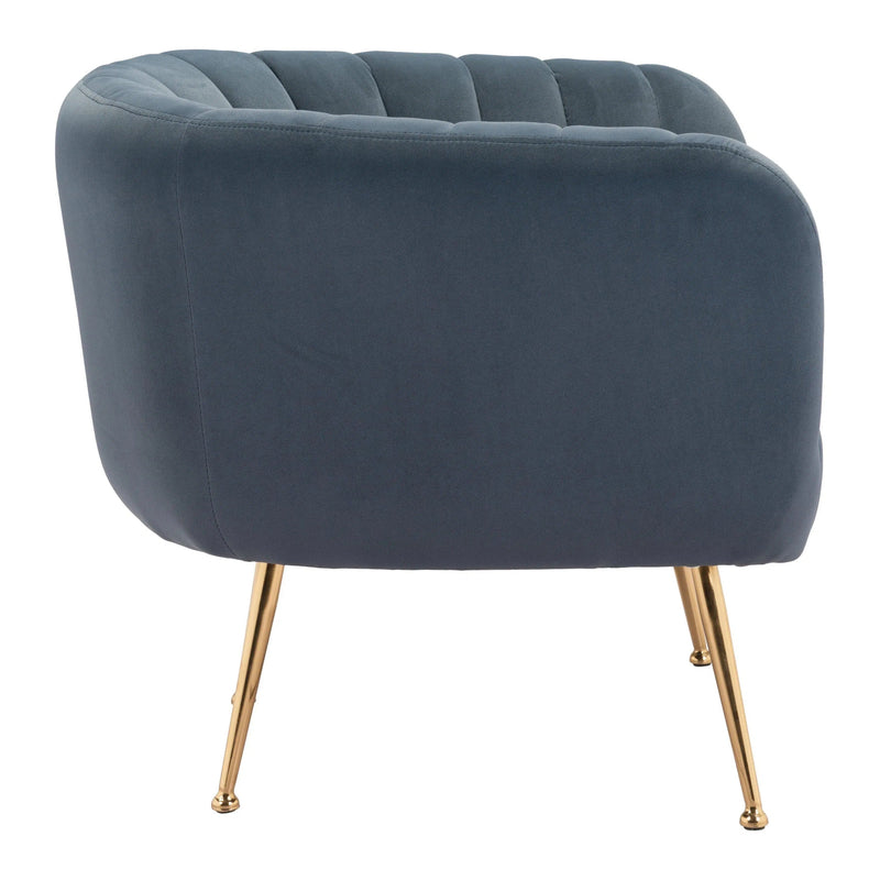 Deco Accent Chair Gray & Gold Accent Chairs LOOMLAN By Zuo Modern