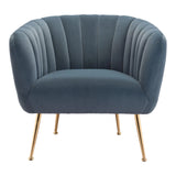 Deco Accent Chair Gray & Gold Accent Chairs LOOMLAN By Zuo Modern