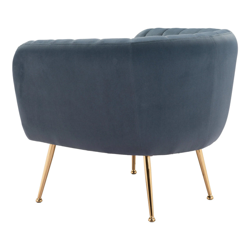 Deco Accent Chair Gray & Gold Accent Chairs LOOMLAN By Zuo Modern