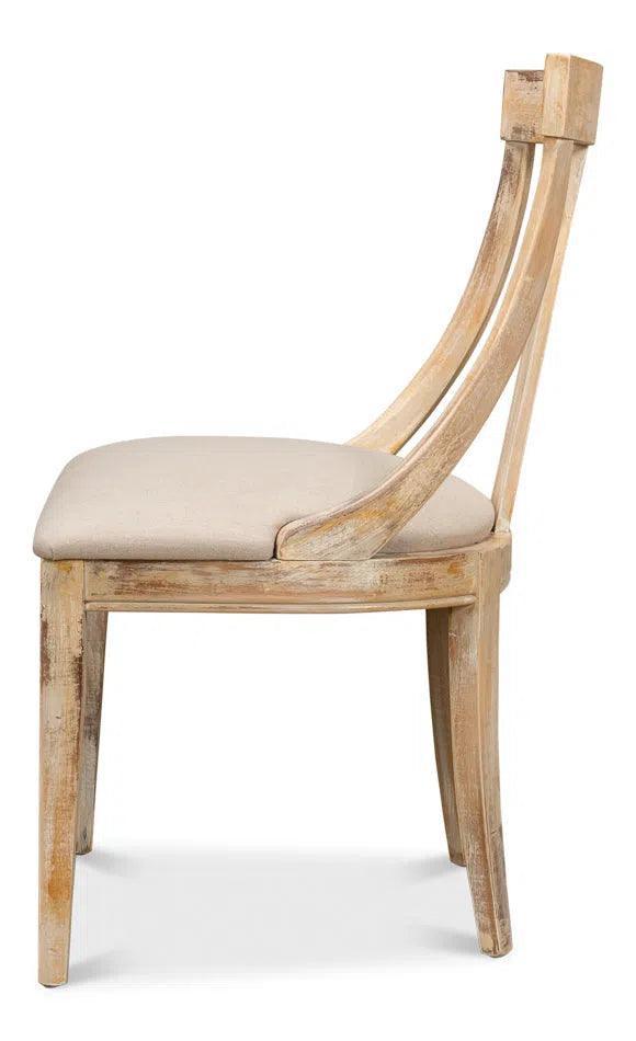 Deco Upholstered Linen Armless Dining Chair (Set Of 2)