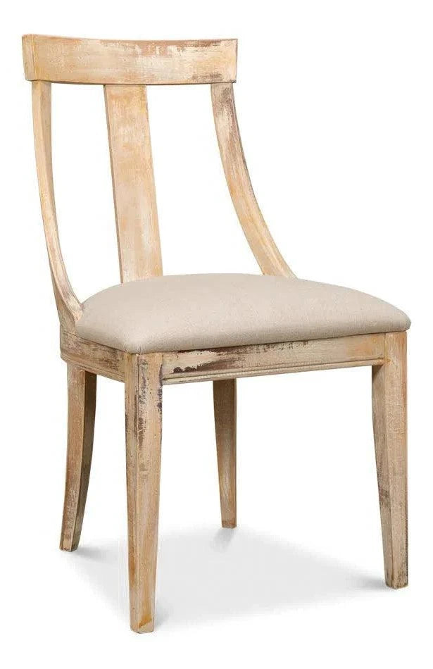 Deco Upholstered Linen Armless Dining Chair (Set Of 2)