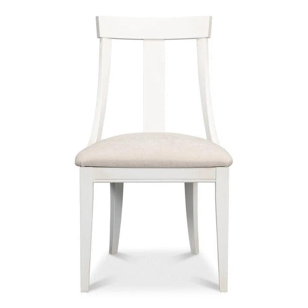 Deco Dining Chairs Set of 2 Cortina White Taupe Dining Chairs LOOMLAN By Sarreid