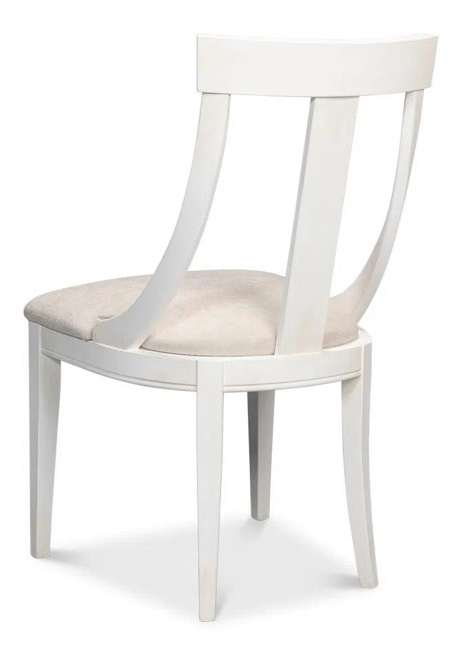 Deco Dining Chairs Set of 2 Cortina White Taupe Dining Chairs LOOMLAN By Sarreid
